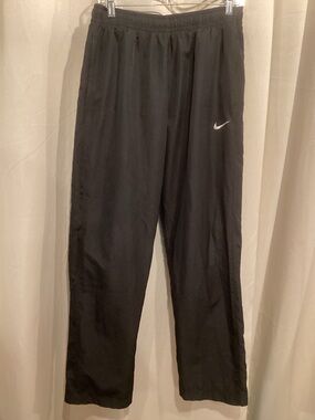 Nike Black Drawstring Athletic Pants with White Swoosh Tag